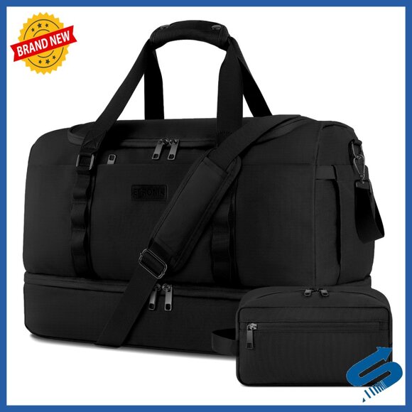 Large 40L Travel Duffel Bag with Shoe Compartment Water-Resistant Carry-On